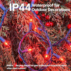 Red Christmas Lights - 100 Count Incandescent Lights with Green Wires - UL Certified, Connectable for Indoor/Outdoor Xmas, Wedding, Holiday, Party, Home Decorations