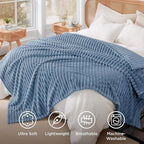 Bedsure GentleSoft Blue Full Blanket for Couch - Cozy Soft Blankets for Women, Cute Small Fleece Throws for Girls, Birthday Gifts for Women Decor Gifts, Ashley Blue, 84x90 Inches