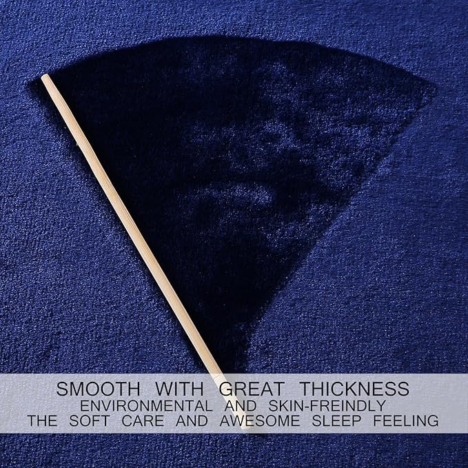 HOZY Soft Blanket Twin Size Fleece Warm Fuzzy Throw Blankets for The Bed Sofa Lightweight 350GSM Royal Blue 66"*90"