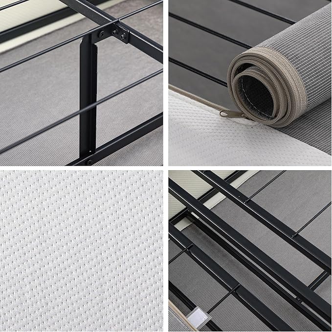 ZINUS 9 Inch Box Spring with Cover, No Assembly Mattress Foundation, Sturdy Metal Structure, Split Queen, White