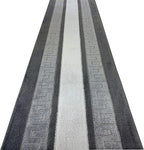 Custom Length Cut to Size Ancient Latin Hellenic Motif Carpet Runner Rug for Hallways, Non Slip Rubber Backed, 31 inch Wide X Customized Length, Greek Key Grey, 31 inch X 16 feet
