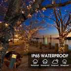 Solar String Lights Outdoor, 2 Pack 79FT 200 LED Waterproof Solar Christmas Lights with 8 Lighting Modes for Tree Yard Garden Party Xmas Decorations