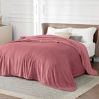Bedsure GentleSoft Fleece Bed Blankets Queen Size Dusty Rose - Soft Lightweight Plush Fuzzy Cozy Luxury Blanket Microfiber, 90x90 inches