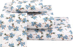 RUVANTI Flannel Sheets Queen Size - 100% Cotton Double Brushed Bed Sheets, Deep Pockets 16 Inches Queen Sheet Set, All Seasons Breathable & Extra Soft - Warm & Cozy, 4 Piece, Cloud Nine