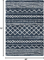SAFAVIEH Arizona Shag Collection Accent Rug - 4' x 6', Slate Blue & Ivory, Design, Non-Shedding & Easy Care, 1.6-inch Thick Ideal for High Traffic Areas in Entryway, Living Room, Bedroom (ASG741L)
