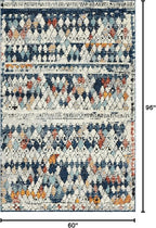 Rugs.com Morocco Collection Rug – 5' x 8' Navy Blue High-Pile Rug Perfect for Living Rooms, Large Dining Rooms, Open Floorplans