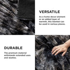 Bedsure GentleSoft Sherpa Fluffy Blanket Twin Size - Fleece Warm and Cozy Throw for Women Gift, Plush & Fuzzy Faux Fur Christmas Blanket for Couch, Sofa, Bed Decor, Tie Dye Design, Black, 60x80 Inches