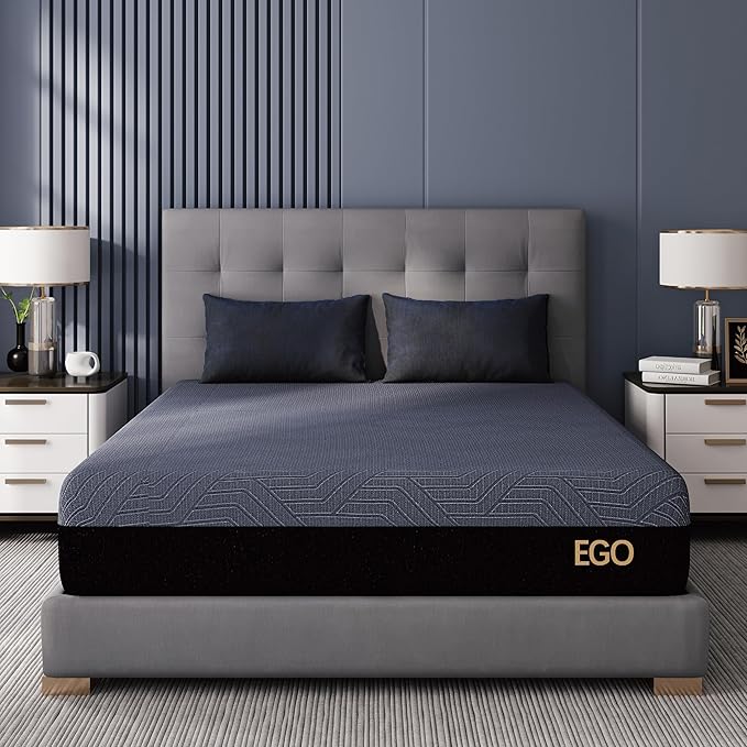 EGOHOME 10 Inch Twin XL Memory Foam Mattress for Back Pain, Cooling Copper Gel Bed in a Box, Foam Made in USA, CertiPUR-US Certified, Therapeutic Medium Firm, Daybed 38x80x10 Black