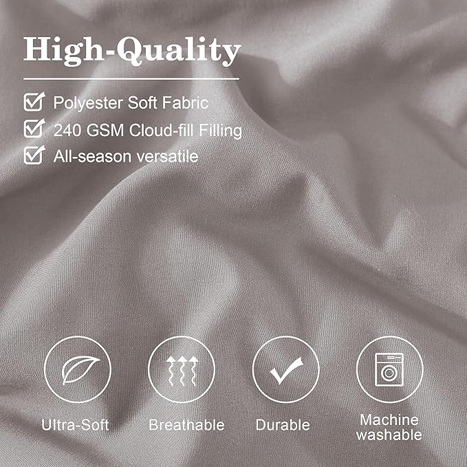 Monbix Full Comforter Set - 7 Pieces Cloud Purple Bed in a Bag Full Size Bedding Sets with Comforters, All Seasons Down Alternative Comforter with Sheets,Pillowcases & Shams