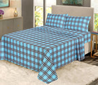 RUVANTI Flannel Sheets Queen Size - 100% Cotton Double Brushed Bed Sheets, Deep Pockets 16 Inches Queen Sheet Set, All Seasons Breathable & Extra Soft - Warm & Cozy, 4 Piece, Teal Plaid