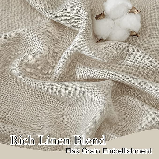 RYB HOME Semi Sheer Curtains 102 inches Long, Light Filtering Half Privacy Window Curtains & Drapes for Bedroom Living Room Sunroom High Humidity Areas, Angora, W 52 x L 102 inches, 2 Panels Set