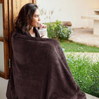 Exclusivo Mezcla Fleece Blanket Queen Size for Bed, Super Soft and Warm, All Season Use, Cozy, Plush, Lightweight, 90x90 Inches, Coffee