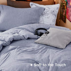 Bedsure Twin/Twin XL Comforter Set - Navy Blue Soft Bedding for All Seasons, Cationic Dyed Bed Set, 2 Pieces, 1 Twin Size Comforter (68"x88") and 1 Pillow Sham (20"x26"+2")