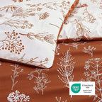 Bedsure California King Comforter Set - Terracotta Bed Set, 3 Pieces Cute Floral Bedding, 1 Soft Reversible Botanical Flowers Comforter and 2 Pillow Shams