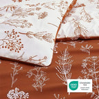 Bedsure King Comforter Set - Terracotta Bed Set, 3 Pieces Cute Floral Bedding, 1 Soft Reversible Botanical Flowers Comforter and 2 Pillow Shams