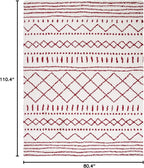 SAFAVIEH Arizona Shag Collection Area Rug - 6'7" x 9'2", Ivory & Red, Moroccan Design, Non-Shedding & Easy Care, 1.6-inch Thick Ideal for High Traffic Areas in Living Room, Bedroom (ASG741P)