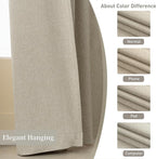 KangBang Extra Wide Blackout Curtains for Living Room Track System, Faux Linen Back Tab Loop Pocket Pleated Floor to Ceiling Drapes for Sliding Patio Door(2 Panels, 60Wx108L, Linen)