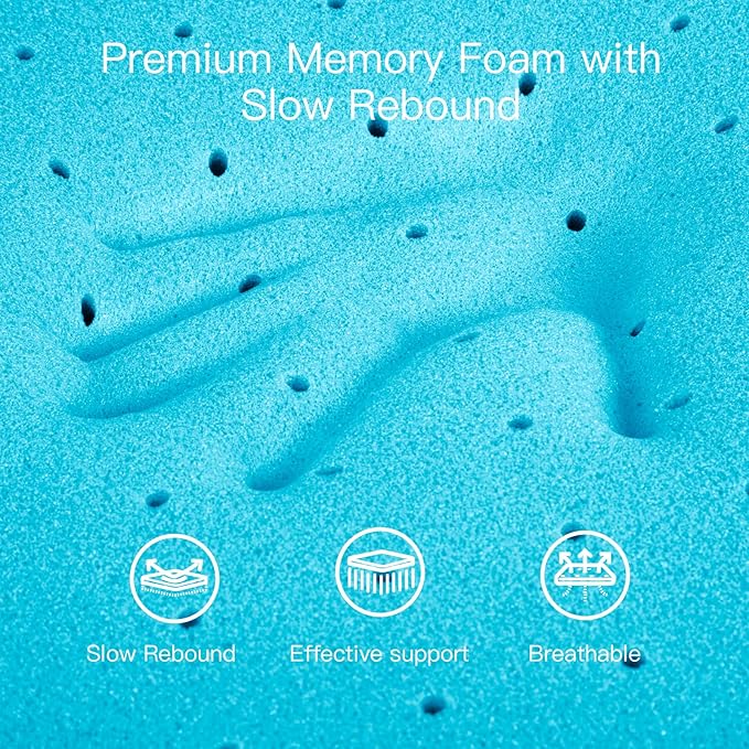 2 Inch Twin XL (39"x80") Memory Foam Mattress Topper, Cooling Gel Infused Mattress Pad, Soft Bed Topper for Pressure Relief Back Pain, Breathable, CertiPUR-US Certified