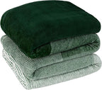 Pavilia Green Ombre Fleece Bed Blanket, Soft & Lightweight, Emerald Forest Green Gradient, Cozy Microfiber, Twin Size (60x80)