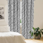 Ambesonne Black and White Window Curtains, Modern Grunge Botany Motif Monochrome Brush Paint Style Strokes, Lightweight Decor 2-Panel Set with Rod Pocket, Pair of - 28" x 84", White and Black