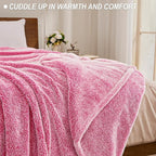 Exclusivo Mezcla Plush Fuzzy Fleece Throw Blanket Extra Large, Super Soft, Fluffy and Warm Blankets for Couch, Bed, Suitable for All Seasons (50x70 Inches, Mixed Hot Pink)
