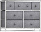 Sorbus Dresser with 8 Drawers - Chest Clothing Organizer Unit with Steel Frame Wood Top Knob Handle Easy Pull Fabric Bins - Large Storage Furniture for Bedroom, Hallway, Living Room, Nursery & Closet