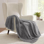 Bedsure GentleSoft Frost Gray Fleece Blanket for Couch -Cozy Soft Blankets for Women, Cute Small Throws for Girls, 60x80 Inches