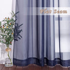 NICETOWN Sheer Curtains for Living - Long Voile Window Drapes Panels 84" for Patio/Boy Room/Master Bedroom/Sliding Door (54" W, Dark Blue, Set of 2)