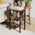 VECELO Modern Nightstands X-Design Side End Table Night Stand with Storage Shelf for Bedroom,Living Room,