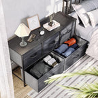YITAHOME Dresser with 5 Drawers - Fabric Storage Tower, Organizer Unit for Bedroom, Living Room, Closets - Sturdy Steel Frame, Wooden Top