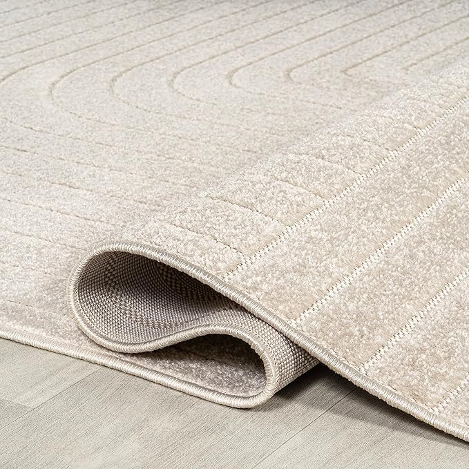 Eyely NCS101A-9 Scandinavian Odense Minimalist Angle Geometric Indoor Rug, Pet Friendly, Non-Shedding, Stain Resistant, Easy-Cleaning, Ivory/Cream, 9 ft. x 12 ft., Indoor/Outdoor, Area Rug