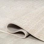 Eyely NCS101A-15 Scandinavian Odense Minimalist Angle Geometric Indoor Rug, Pet Friendly, Non-Shedding, Stain Resistant, Easy-Cleaning, Ivory/Cream, 12 ft. x 15 ft., Indoor/Outdoor, Area Rug
