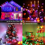 Brizled C9 RGB Christmas Lights, 35FT 54 LED Color Changing Outdoor Christmas Lights, Connectable Halloween Light with Remote, Dimmable Waterproof for Christmas Tree Light Xmas Tree Party Indoor Decor