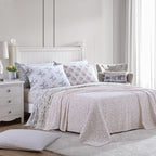 Laura Ashley - Flannel Sheets King Size, Anti-Pilling & Wrinkle Resistant Cotton, Touchably Soft for All-Season Comfort - Bed Sheets with Matching PIllowcasess & Fitted Sheet (Fawna Grey)