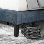 ZINUS Omkaram Upholstered Platform Bed Frame, Mattress Foundation, Wood Slat Support, No Box Spring Needed, Easy Assembly, King, Navy