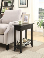 Convenience Concepts American Heritage Flip Top End Table 23.25" - Classic Narrow Chairside Accent with Hidden Storage & Lower Shelf for Traditional, Modern Living Room, Black