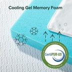 ZINUS 2 Inch Ultra Cooling Gel Memory Foam Mattress Topper with Cooling Cover, CertiPUR-US Certified, Twin, White