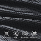 Bedsure 100% Cotton Duvet Cover Queen Size with Fitted Sheet - 4 Pieces Charcoal Waffle Weave Bedding Set, GentleSoft™ and Breathable, Includes 1 Duvet Cover 90x90, 1 Fitted Sheet, 2 Pillow Shams