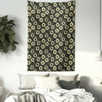 Lunarable Sunflower Tapestry Queen Size, Abstract Nature Inspired Illustration Bouquet Retro Composition, Wall Hanging Bedspread Bed Cover Wall Decor, Queen Size, Yellow Green