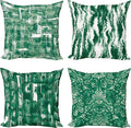 Ambesonne Vintage Throw Pillow Cushion Case Pack of 4, Abstract Grunge Effect Brushstrokes and Waving Striping Stains Paisley Drops, Modern Accent Double-Sided Digital Printing, 18", Forest Green