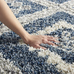 Nourison Home Scandinavian Shag Denim Blue 4' x 6' Area Rug, Easy Clean, Non Shedding, Bed Room, Living Room, Dining Room, Kitchen (4x6)