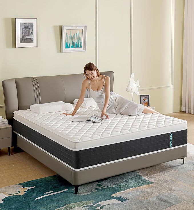 Full Mattresses,Memory Foam Hybrid 10 Inch Full Size Mattress,Black&White Pocket Spring Full Size Black&White Mattress,CertiPUR-US.