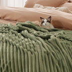 Bedsure GentleSoft Cypress Fleece Queen Blanket for Couch - Cozy Soft Blankets for Women, Cute Small Throws for Girls, 90x90 Inches