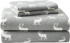 Eddie Bauer - Twin Sheets, Cotton Flannel Bedding Set, Brushed For Extra Softness, Cozy Home Decor (Elk Grove, Twin)