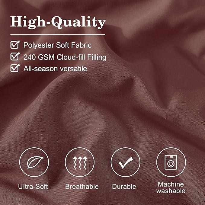 Monbix King Size Comforter Set - 7 Pieces Bed in a Bag King, Dark Red Bedding Sets with Comforter, All Seasons Down Alternative Comforter Bed Set with Sheets, Pillowcases & Shams