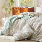 Bedsure Waffle Weave Duvet Cover King - 100% Cotton Boho Duvet Cover with 2 Pillowcases - Linen Color Textured Comforter Cover with Zipper Closure (King, 104"x90")
