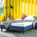 ZINUS Curtis Upholstered Platform Bed Frame, Mattress Foundation, Wood Slat Support, No Box Spring Needed, Easy Assembly, Full, Navy