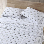 Eddie Bauer - Twin Sheets, Cotton Flannel Bedding Set, Brushed For Extra Softness, Cozy Home Decor (Dog Friends White, Twin)
