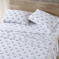 Eddie Bauer - Full Sheets, Cotton Flannel Bedding Set, Brushed For Extra Softness, Cozy Home Decor (Dog Friends White, Full)