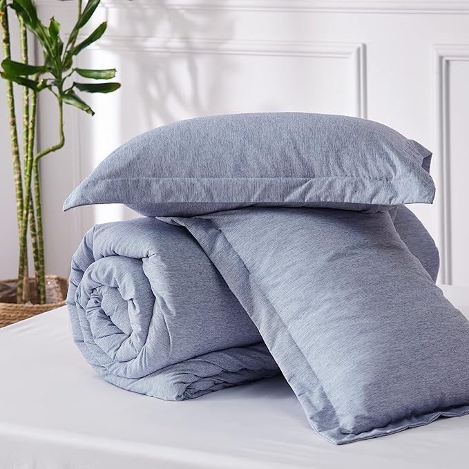 Bedsure Full Comforter Set - Navy Blue Soft Bedding for All Seasons, Cationic Dyed Bed Set, 3 Pieces, 1 Full Size Comforter (82"x86") and 2 Pillow Shams (20"x26"+2")